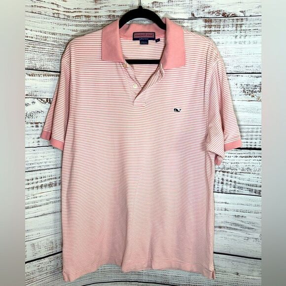 Vineyard vines by shep & lan Polo Mens size large striped Cotton Golf Rugby - Picture 2 of 9
